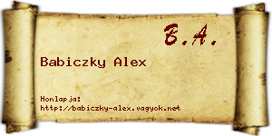 Babiczky Alex névjegykártya